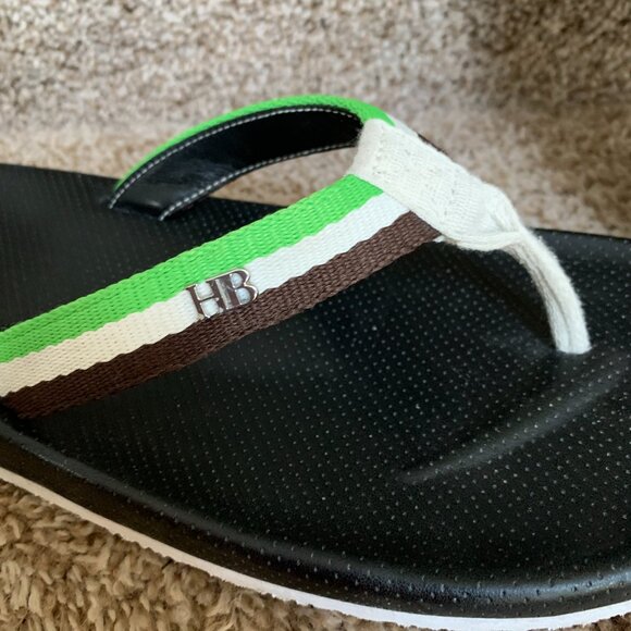 Hugo Boss Men\'s Green & White Flip Flop Thong Sandals - main image 6